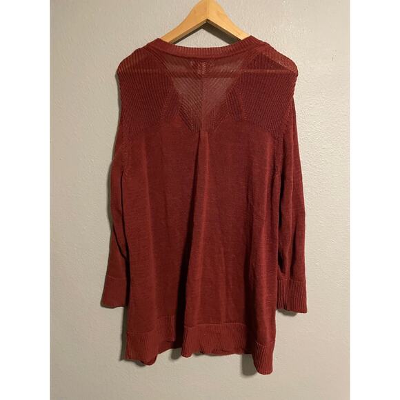 Coldwater Creek Womens Cardigan Size 3X Red Open Knit Button Up Neutral Casual - Picture 4 of 7